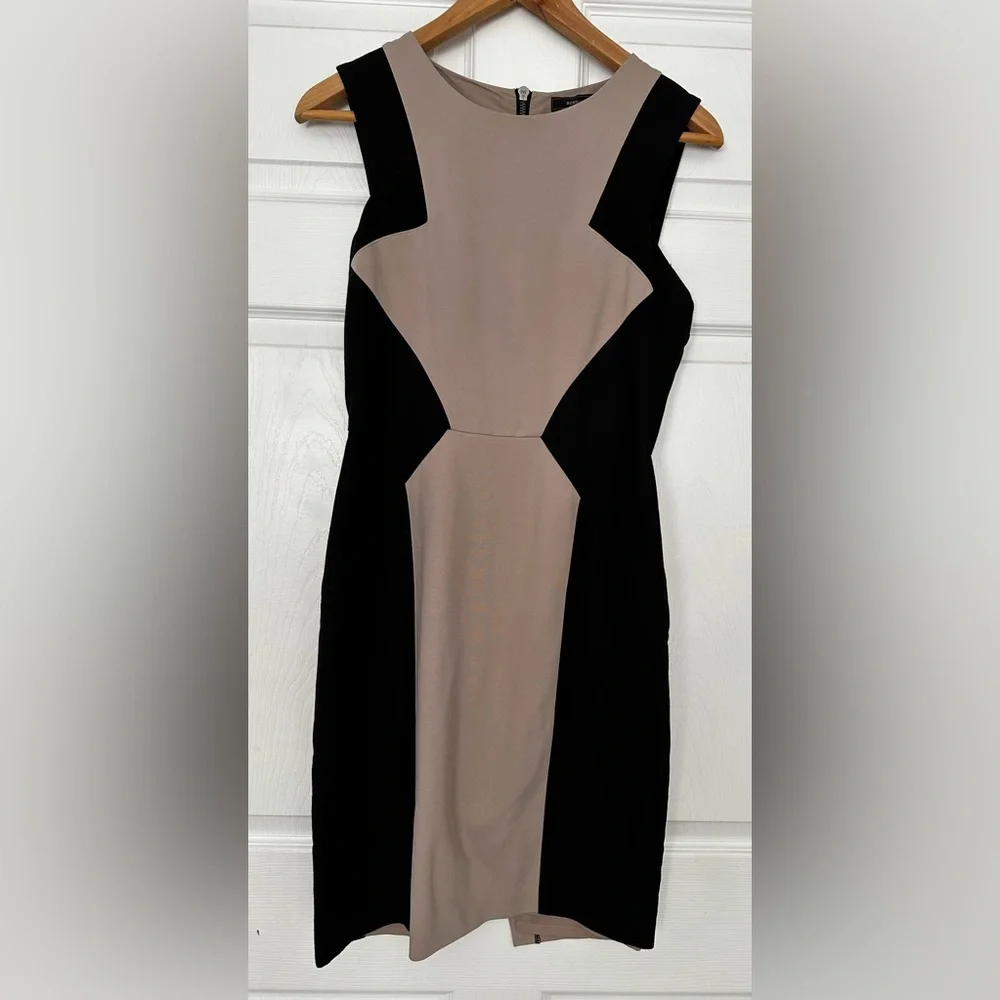 BCBGMaxAzria Black and Tan Midi Dress - Picture 1 of 9